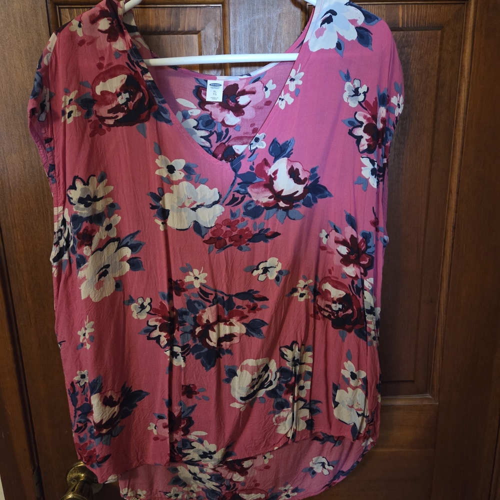 Old Navy Pink Floral Blouse